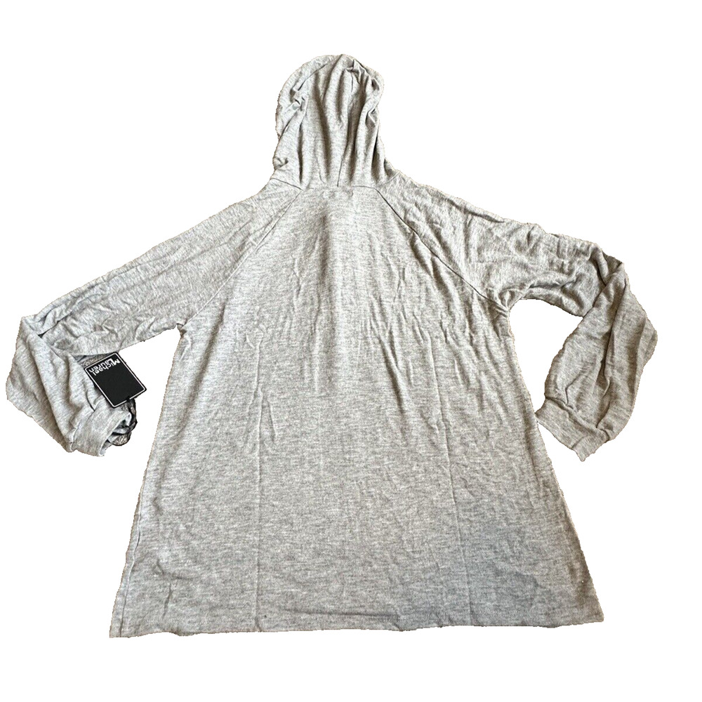 Michael Lauren Women Medium Carson L/S Lace Up Front Hoodie Gray New - Picture 3 of 9